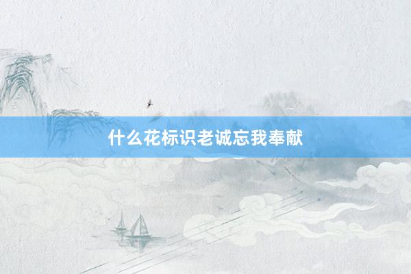 什么花标识老诚忘我奉献