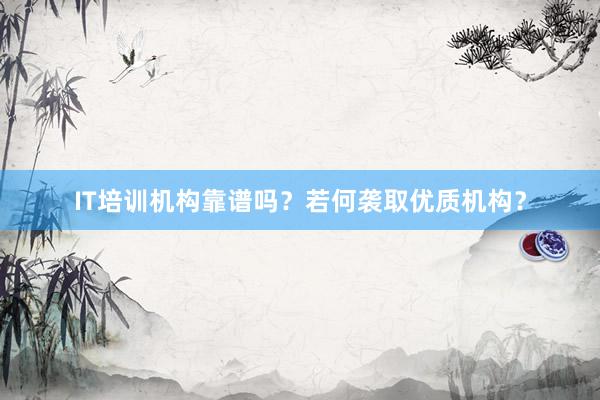 IT培训机构靠谱吗？若何袭取优质机构？